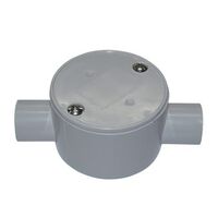 Shallow Junction Box 2-Way Entry 20mm Grey