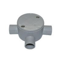 Shallow Junction Box 3-Way Entry 25mm Grey
