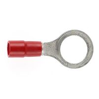 PRE-INSULATED RING TERMINAL (0.5-1.6MM CABLE) RED 8MM STUD DOUBLE GRIP