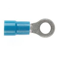 PRE-INSULATED RING TERMINAL (1.0-2.6MM CABLE) BLUE 4MM STUD DOUBLE GRIP