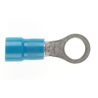 PRE-INSULATED RING TERMINAL (1.0-2.6MM CABLE) BLUE 5MM STUD DOUBLE GRIP