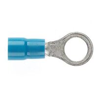 PRE-INSULATED RING TERMINAL (1.0-2.6MM CABLE) BLUE 6MM STUD DOUBLE GRIP
