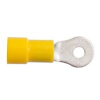 PRE-INSULATED RING TERMINAL (2.5-6.0MM CABLE) YELLOW 3MM STUD