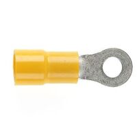 PRE-INSULATED RING TERMINAL (2.5-6.0MM CABLE) YELLOW 5MM STUD DOUBLE GRIP