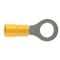 PRE-INSULATED RING TERMINAL (2.5-6.0MM CABLE) YELLOW 8MM STUD DOUBLE GRIP