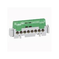 22 Way Terminal Block IP2X | Green Cover | 400V Rated | Brass & Steel by Legrand