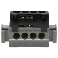 4 Way Terminal Block | IP2X Rated | Black Cover | 100A Max by Legrand