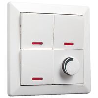 Vertical Rotary Dimmer 400VA 240V | 3x10A Switches & Neon | White by Legrand