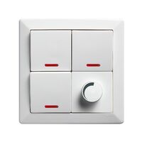 Vertical Rotary Dimmer 400VA 240V | 3x10A Switches & Neon | White by Legrand