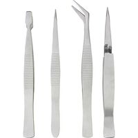Stainless Steel Tweezer Set | Anti-Acid & Anti-Magnetic | 4 Types Included | Majortech