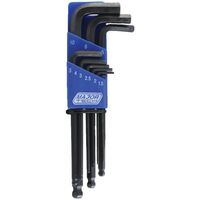 Ball Point Metric Hex Key Set | 9 Pieces | Chrome Vanadium Steel | Indexed Storage Caddy by Majortech