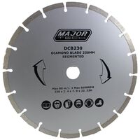 Diamond Cutting Blade 230mm | 20mm Bore Size | 18 Diamond Segments | 80 m/s by Majortech