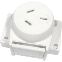 Single socket plug base, EzyFix, 250V 10A