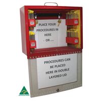 16 Padlock Group Lock Box | Aluminium Construction | Clear Polycarbonate Cover | Wall Mountable | Red by Cirlock