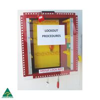 Group Lockout Box for 16 Padlocks | Sturdy Aluminium & Clear Cover | Wall Mountable | Red by Cirlock
