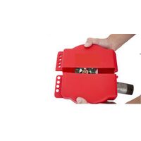 Gate Valve Lockout | Adjustable for 25mm to 165mm Valves | Durable Polypropylene & ABS | Red/Clear by Cirlock