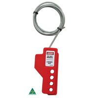 Cable Lockout Device | 1m Length | 3mm Steel Cable & 4 Padlock Holes | Red by Cirlock