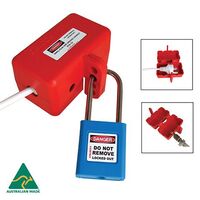 Padlock Lockout Station | High Impact Plastic | 4 Padlock Holes | Red by Cirlock