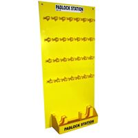 Padlock Lockout Station | High Visibility Yellow | Durable Poly Material | Efficient Storage by Cirlock
