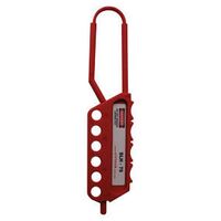 Nylon Non-Conductive Lockout Hasp | 6 Padlock Holes | Red Color | Flexible Plastic by Cirlock