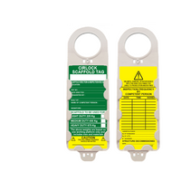 Pad Eye Lockouts Scaffold Tag Kit | Durable Plastic | 10 Holders & 20 Inserts | White with Green & Yellow by Cirlock