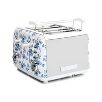 4 Slice Toaster with Seven Heat Settings & Auto-Centring | Wide Slots for Bagels | China Rose by GAF