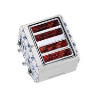 4 Slice Toaster with Seven Heat Settings & Auto-Centring | Wide Slots for Bagels | China Rose by GAF