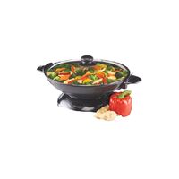 Electric Wok 5L Capacity | 1500W Power | Detachable Base & Tempered Glass Lid | GAF