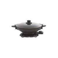 Electric Wok 5L Capacity | 1500W Power | Detachable Base & Tempered Glass Lid | GAF