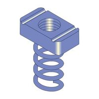 Strut Nut M16 with Long Spring | Durable Steel | Zinc Plated | Tradepro Australia