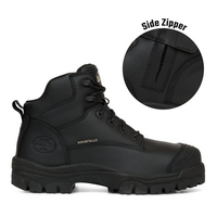 Black Zip Sided Hiker Boot | Composite Toe | Water Resistant | Slip Resistant by Oliver