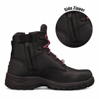 Black Zip Sided Boot | Water Resistant Leather | Steel Toe Cap | Slip Resistant by Oliver