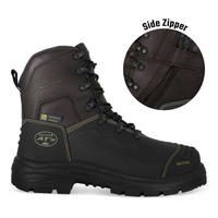 Waterproof Lace-up Zip Sided Boot | Caustic Resistant | Steel Toe | 150mm | Brown by Oliver