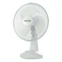 30cm White Desk Fan | 30W Power | 3 Speed Settings & Oscillation | Adjustable Tilt by GAF