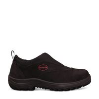 Black Slip On Sports Shoe | Water Resistant Nubuck Leather | Steel Toe Cap | Slip Resistant Sole by Oliver