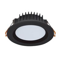 BOOST-10 Round 10W Recessed Dimmable Led Tricolour IP54 downlight - Black