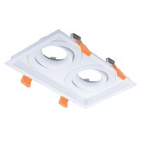 Cell Frame Square 2 Light Slotter to suit Cell Downlight Module Series - Black or White