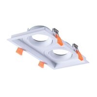 Cell Frame Square 2 Light Slotter to suit Cell Downlight Module Series - Black or White