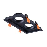 Cell Frame Square 2 Light Slotter to suit Cell Downlight Module Series - Black or White