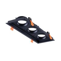 Cell Frame Square 3 Light Slotter to suit Cell Downlight Module Series - Black or White
