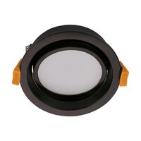 DECO-13 Round 13W Dimmable LED Tricolour Tiltable IP44 Downlight - Black