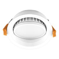 DECO-13 Round 13W Dimmable LED Tricolour Tiltable IP44 Downlight - White