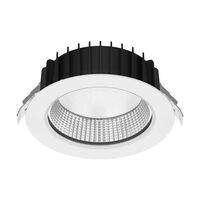 NEO-PRO Round 35W Recessed Dimmable LED Tricolour IP65 Downlight - White