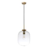 FLAUNT GLASS PENDANT 240V E27 SATIN BRASS