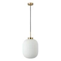 FLAUNT GLASS PENDANT 240V E27 SATIN BRASS