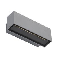 BLOCK-12 240V 12W Two Way LED Wall Light - Silver Finish
