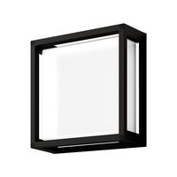 YORK-12 12W Led Square  Wall Light IP65 240v - Black