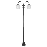GT-1002 Lisbon Twin Spheres Curved Arms Plain Post - Powder Coated Finish / E27
