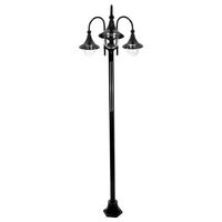 GT-1064 Monaco Triple Head Tall Plain Post - Powder Coated Finish / E27