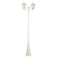 GT-1077 Chester Twin Head Curved Arm Tall Post Light - Powder Coated Finish / B22